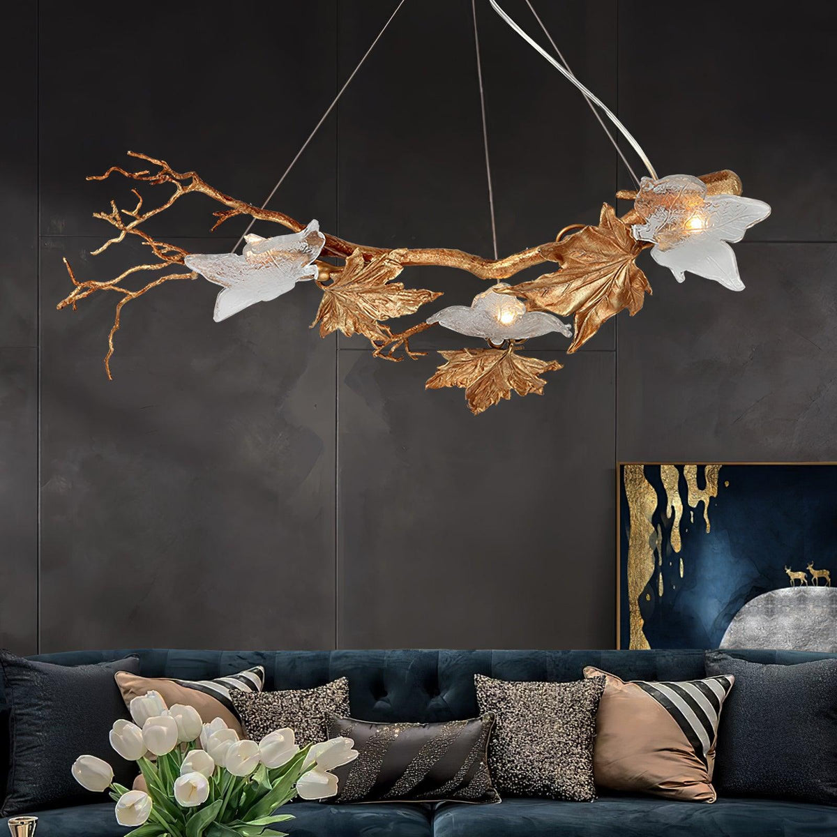 Liorivielle hanglamp met glazen kap