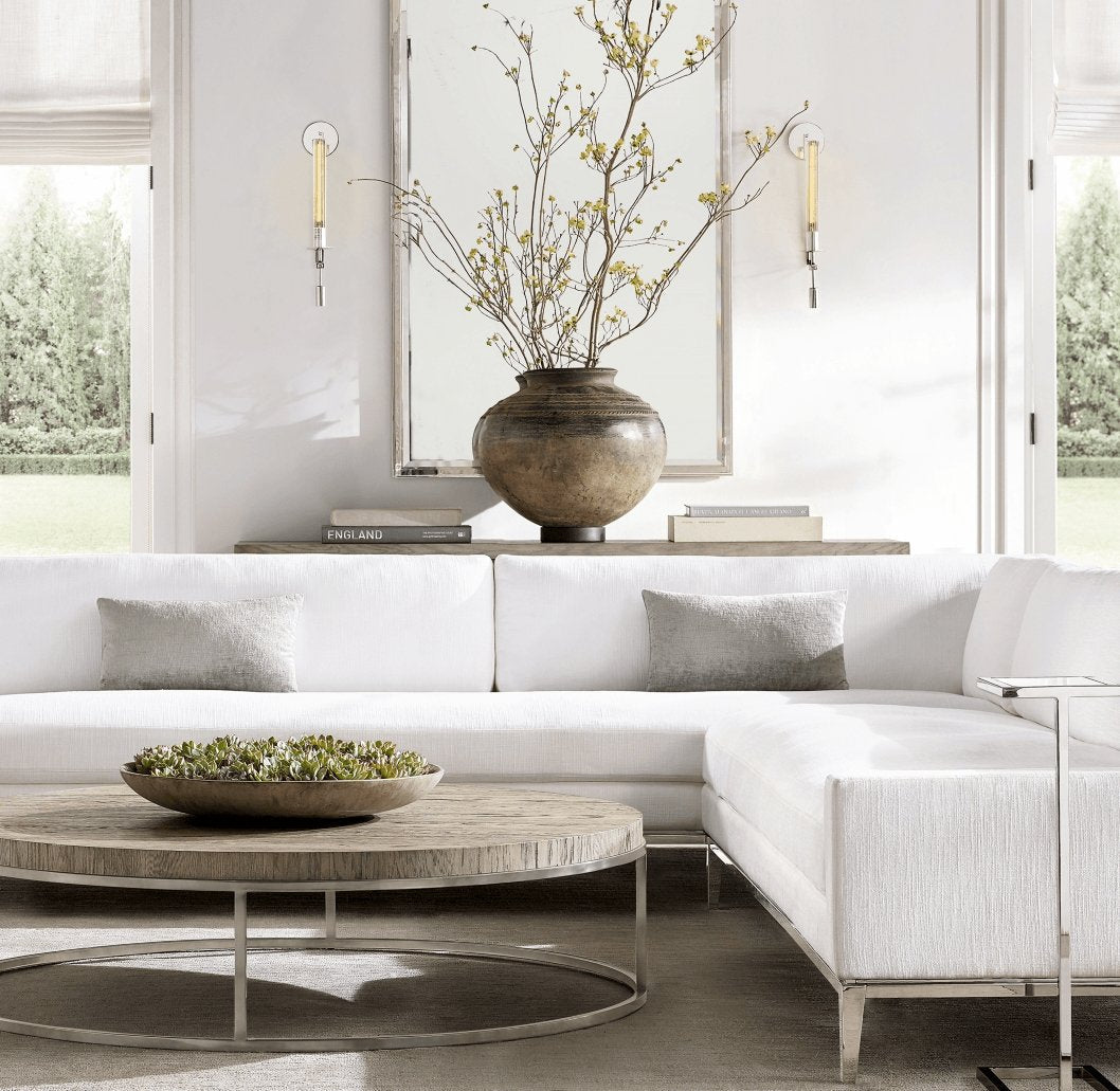 Veloora wandlamp messing Minimalistisch Geribbelde glas