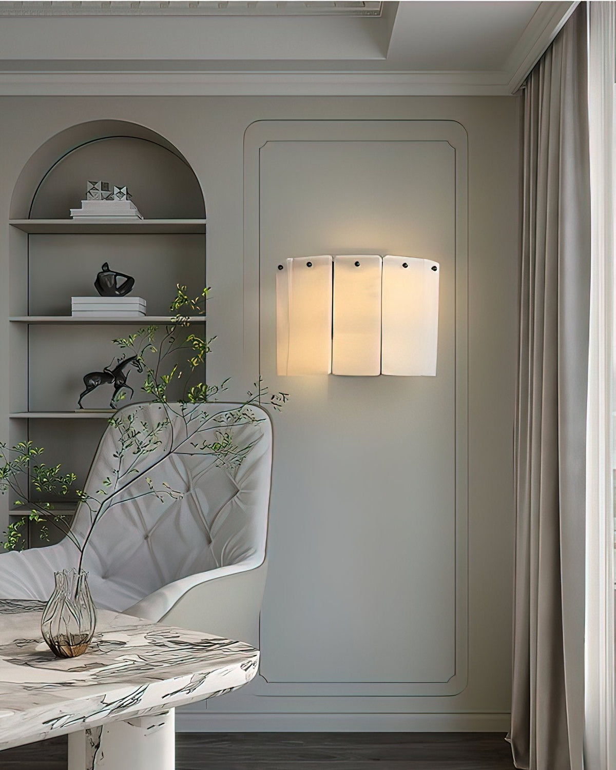 Corvane wandlamp met gebroken albast