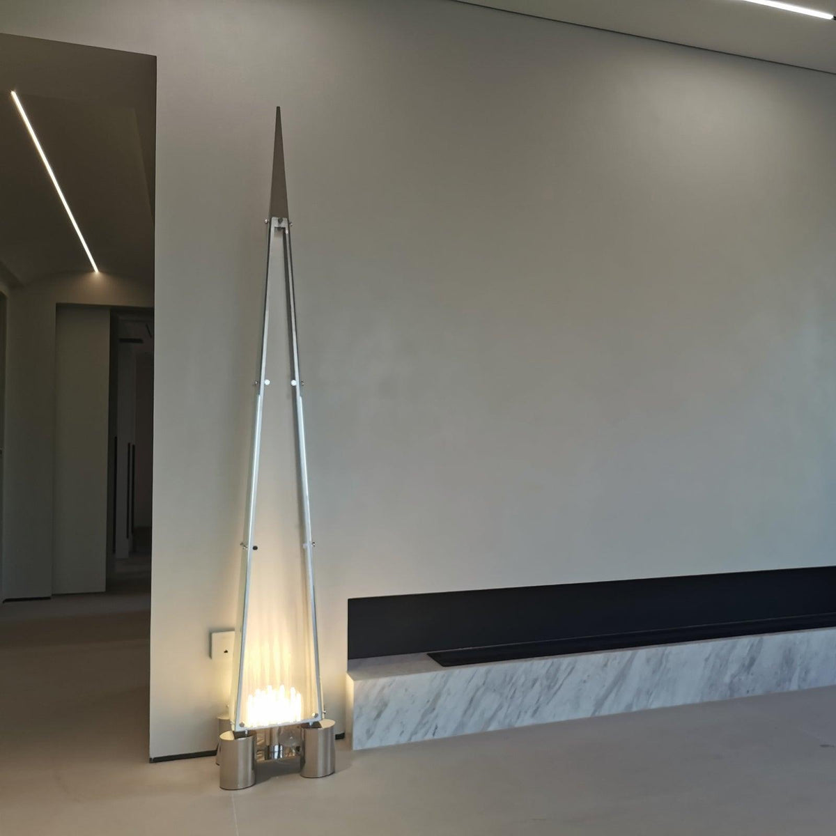Velelira Moderne vloerlamp met glazen kap