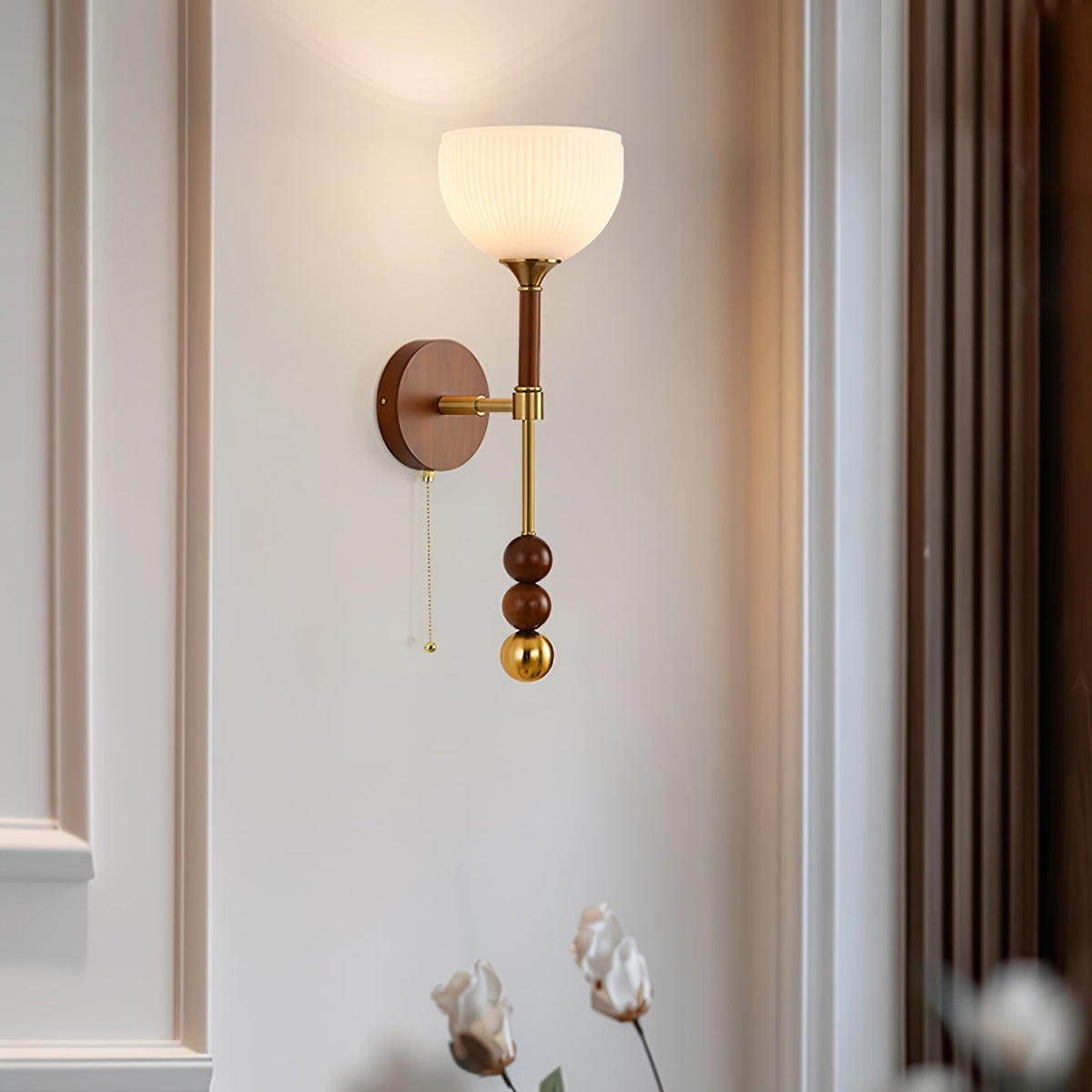 Hilda Roma elegantie wandlamp van hout