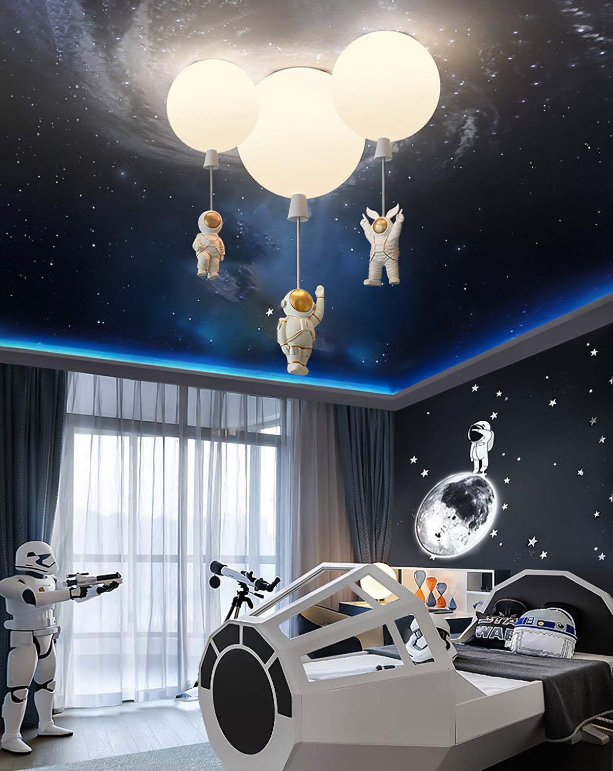 Nirerira plafondlamp acryl ballon astronaut speels kinderkamer