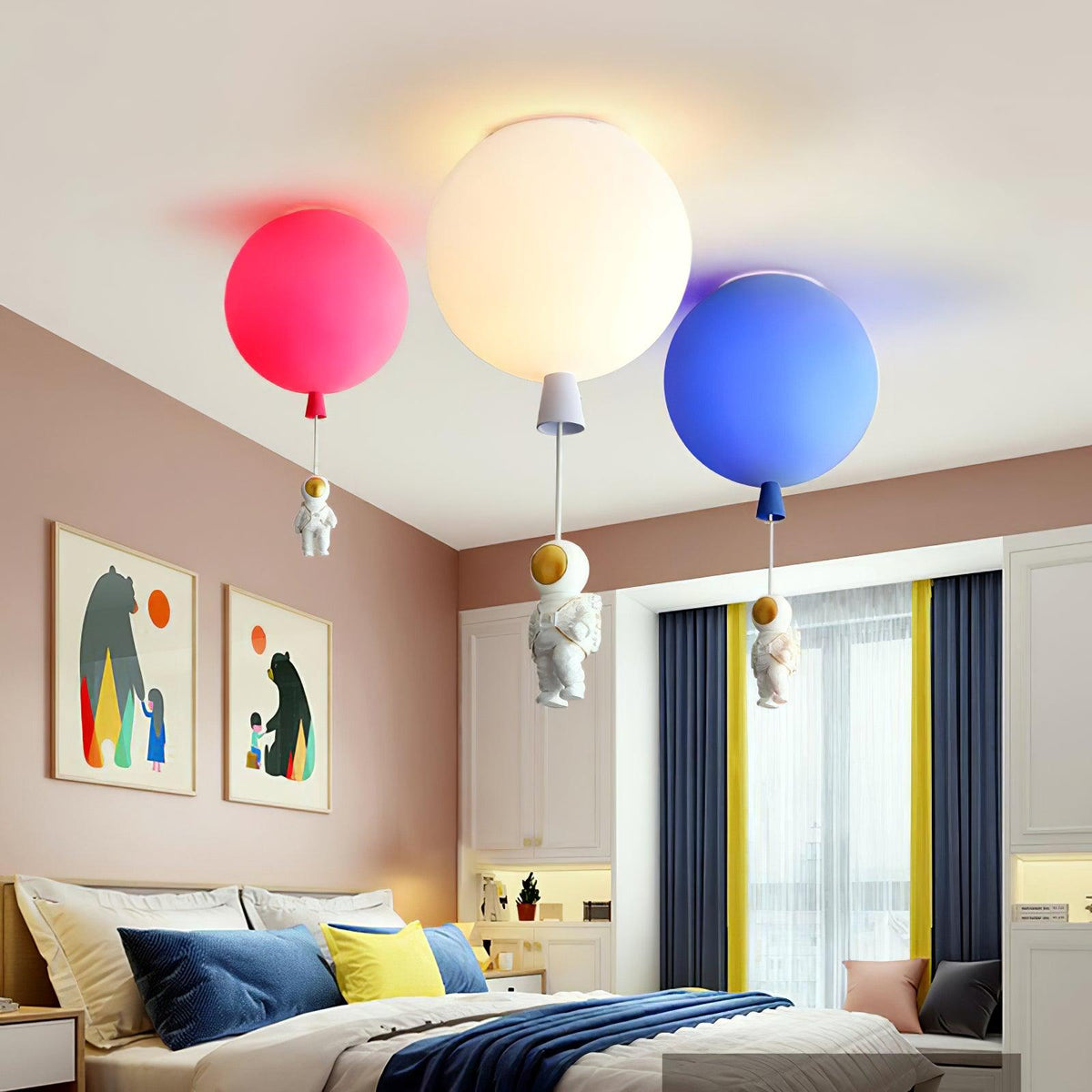 Nirerira plafondlamp acryl ballon astronaut speels kinderkamer