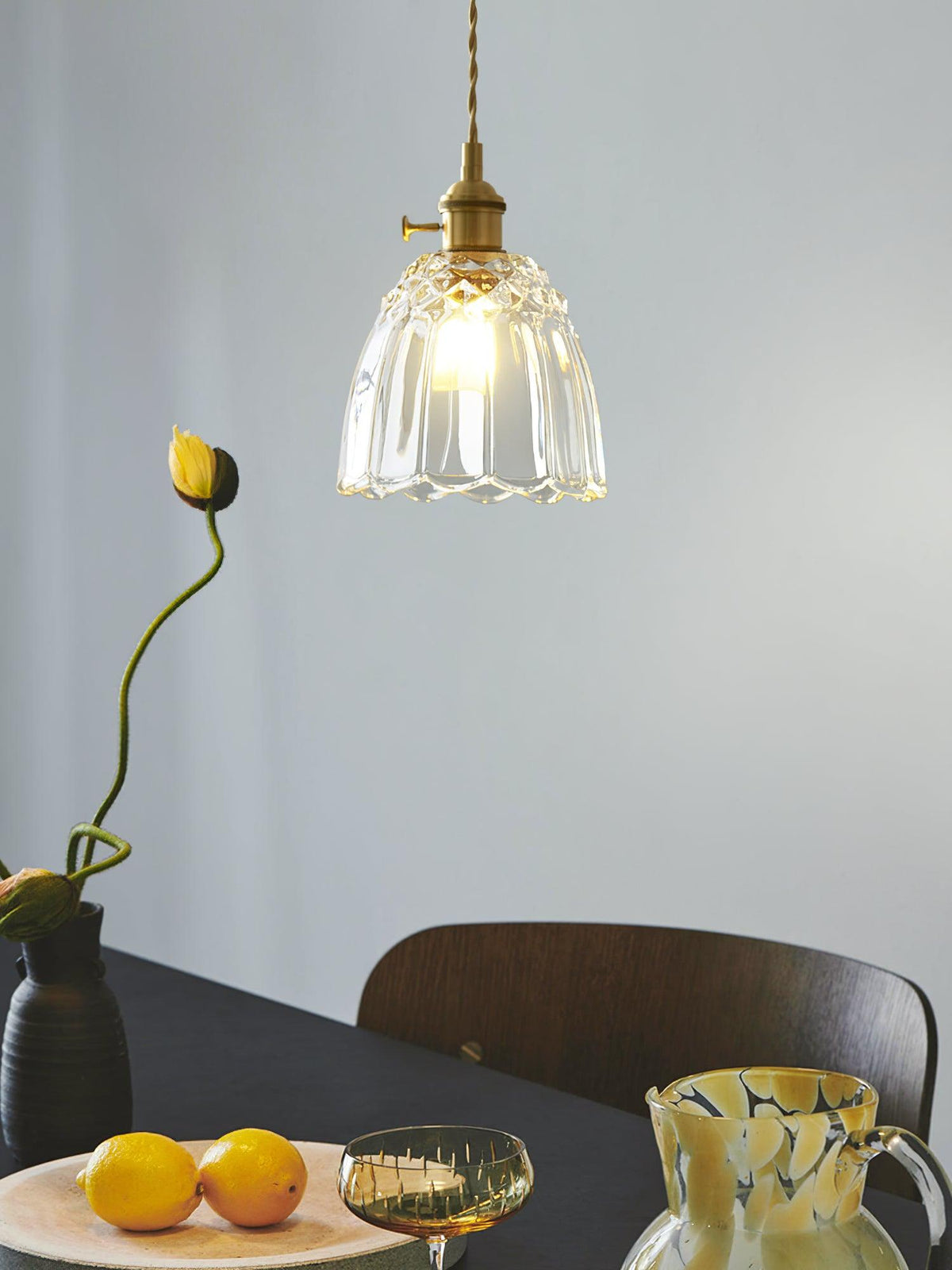 Nerithce Moderne hanglamp van messing en glas