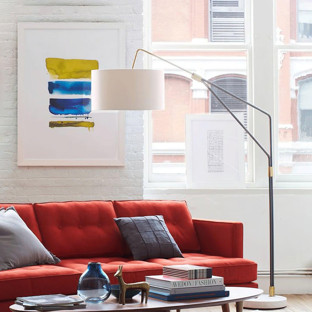Eveny minimalistische vloerlamp met marmer
