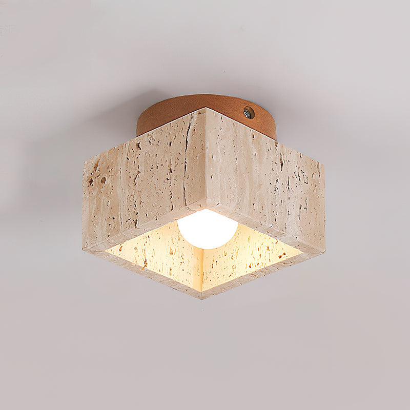 Rilon Ritta plafondlamp zwart & gele travertin