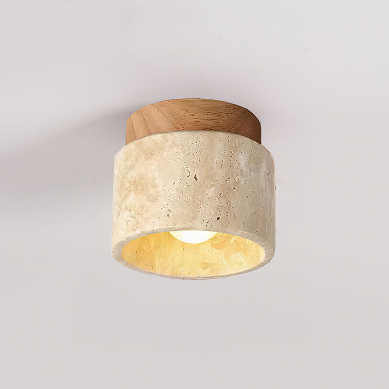 Rilon Ritta plafondlamp zwart & gele travertin