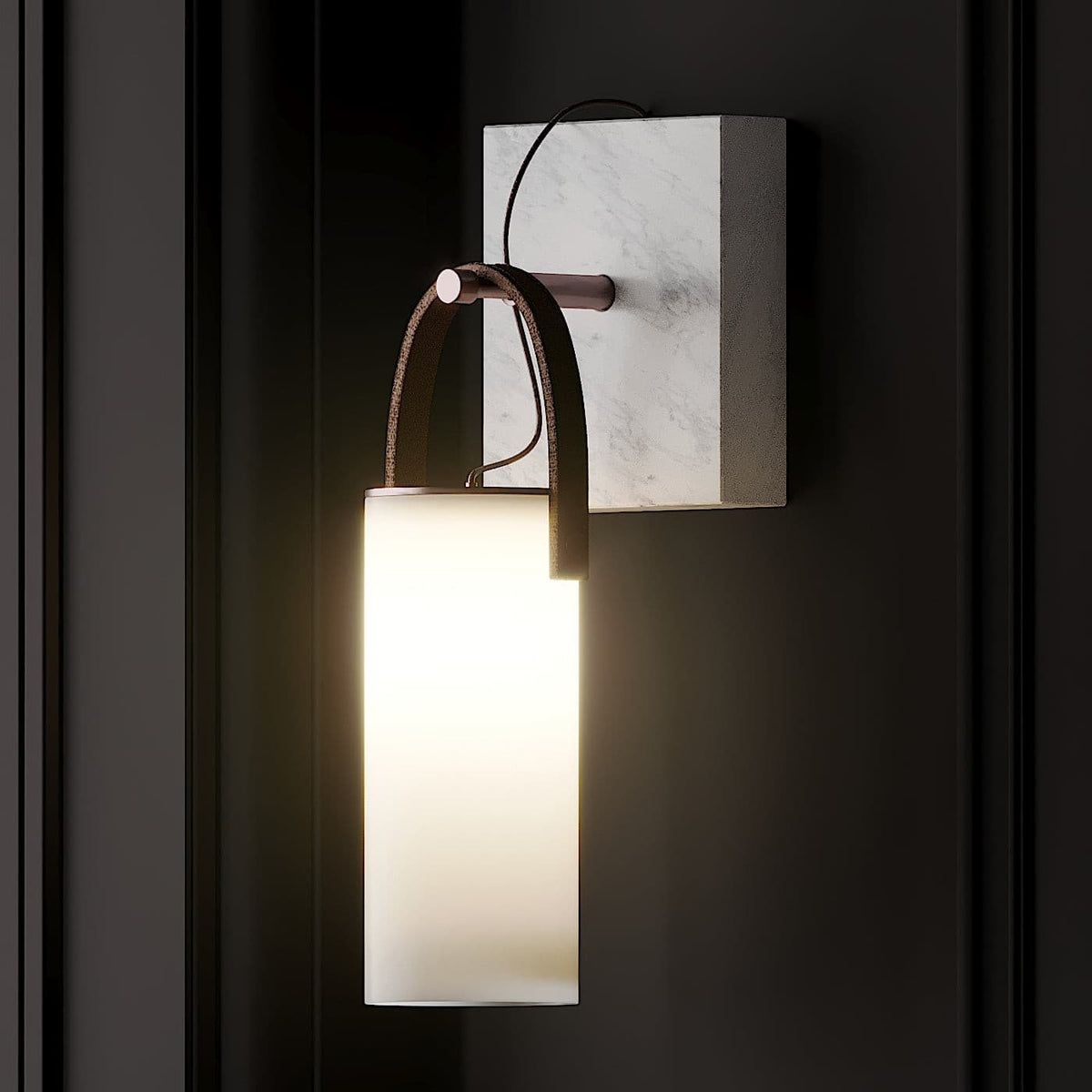 Galerie wandlamp Fontana glas leer marmer