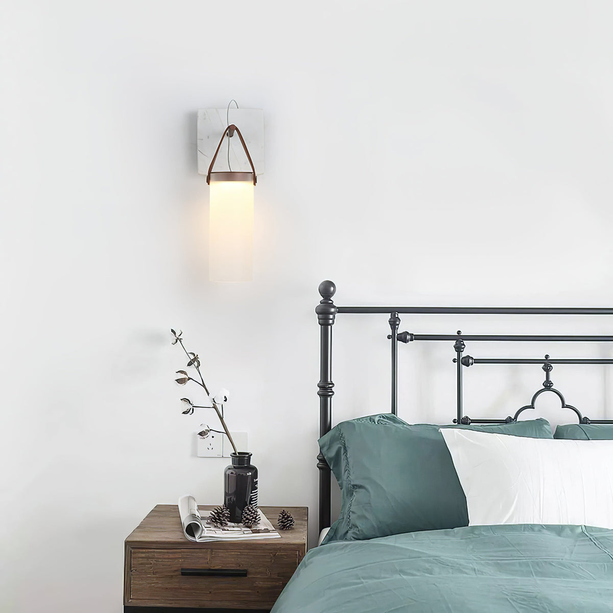 Galerie wandlamp Fontana glas leer marmer
