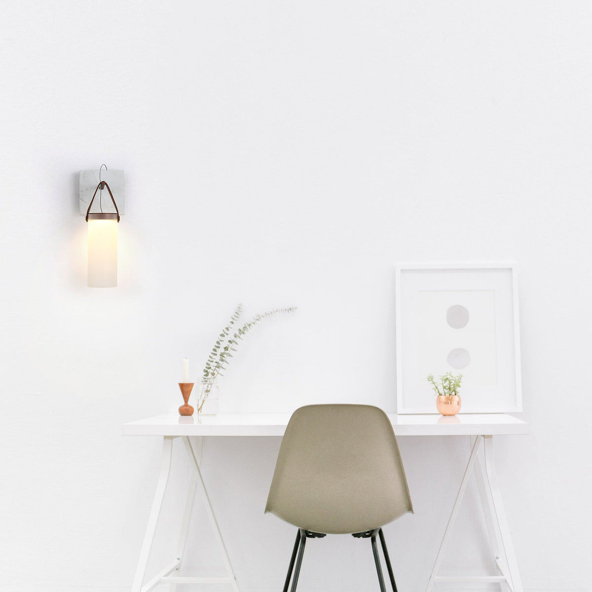 Galerie wandlamp Fontana glas leer marmer