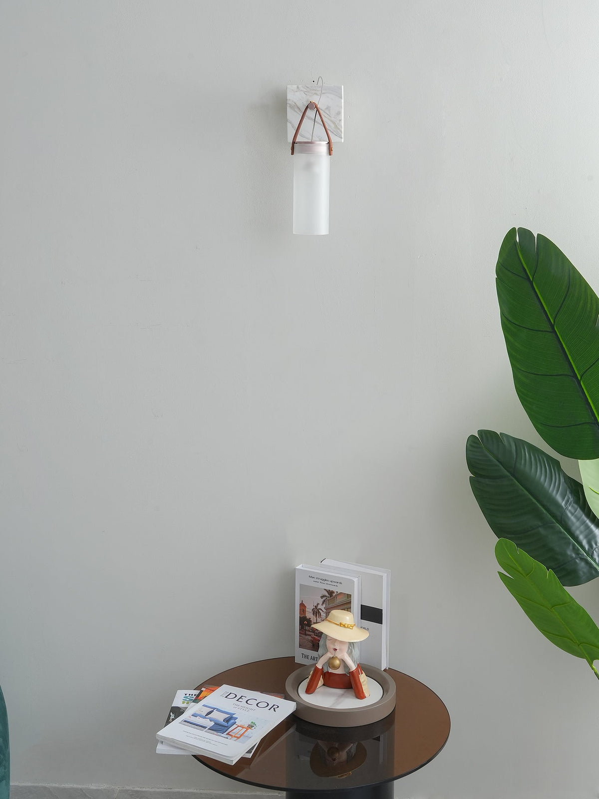 Galerie wandlamp Fontana glas leer marmer