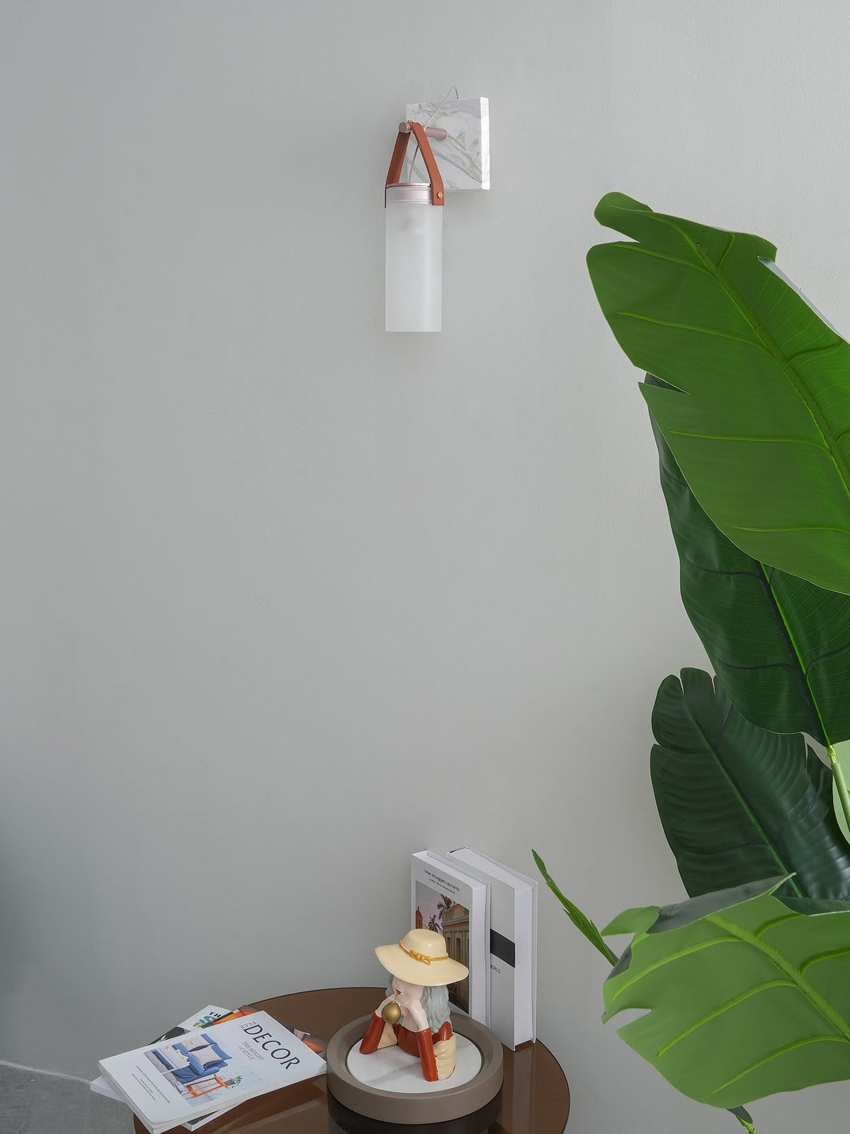 Galerie wandlamp Fontana glas leer marmer