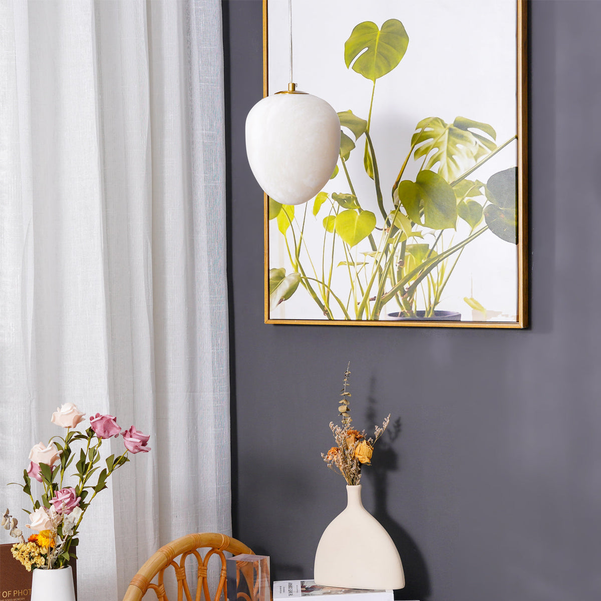 Ralen hanglamp Albast messing Sophistication