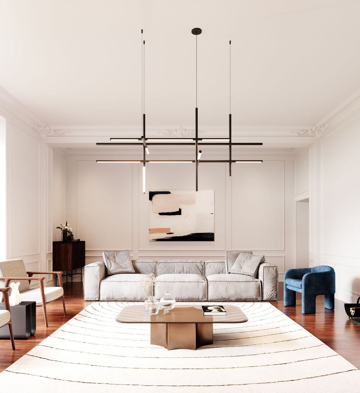 Geometric lineaire hanglamp