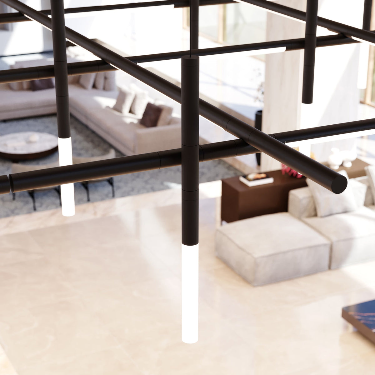 Geometric lineaire hanglamp