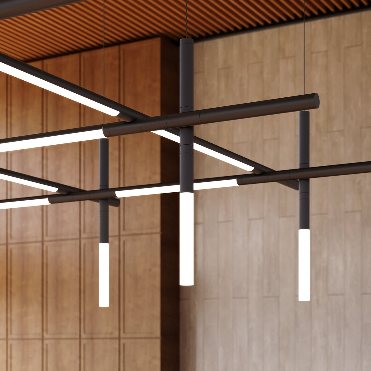 Geometric lineaire hanglamp