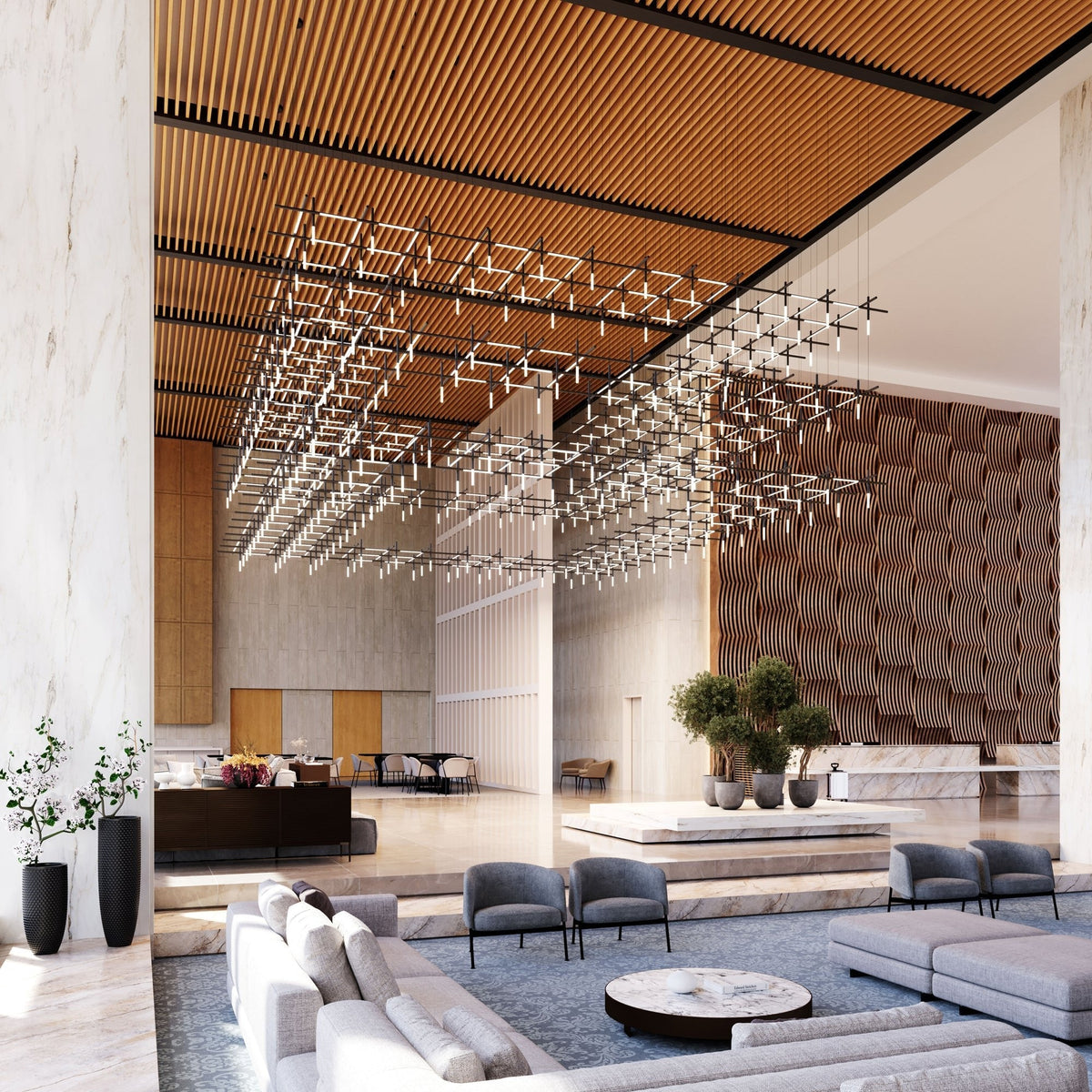 Geometric lineaire hanglamp