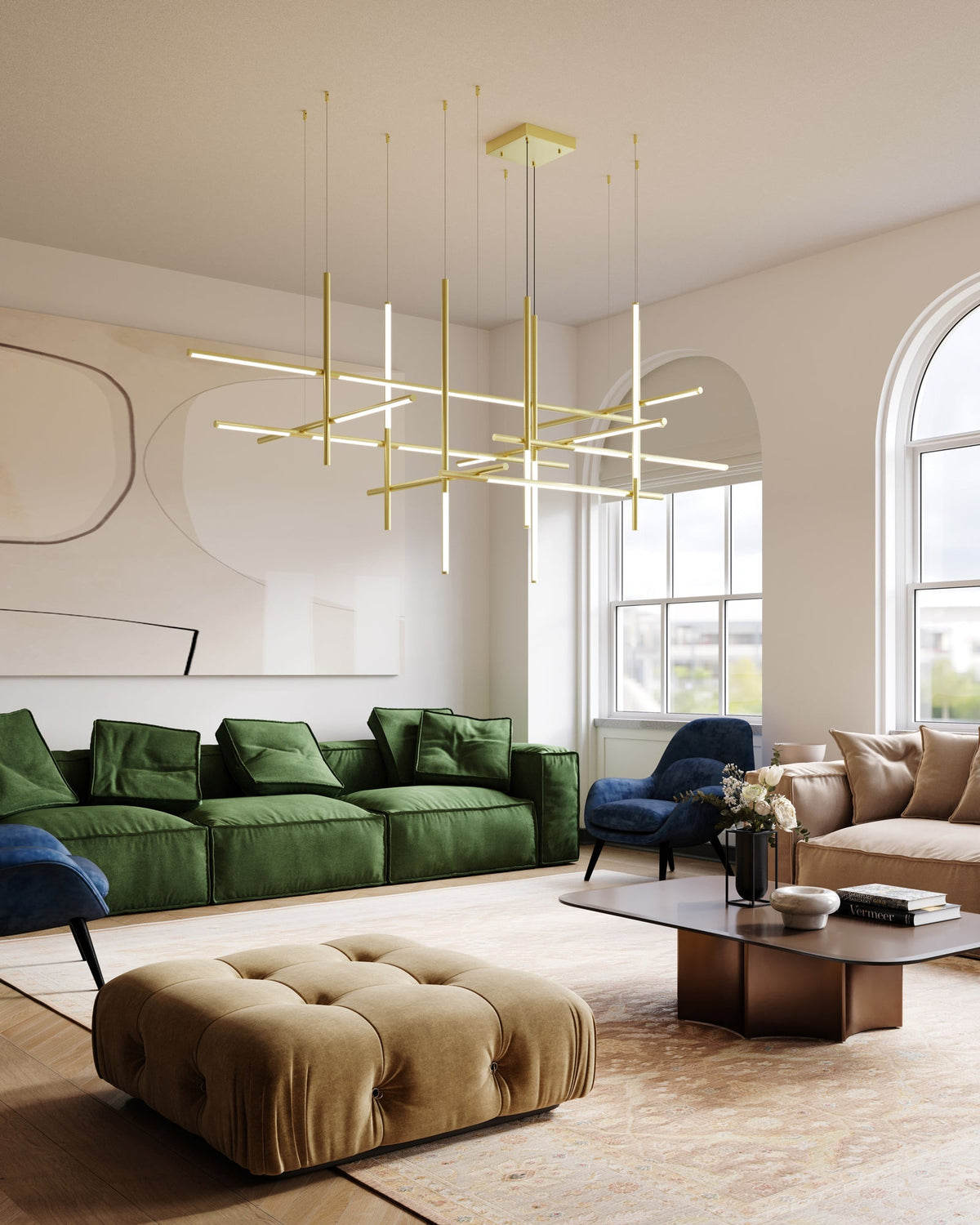 Geometric lineaire hanglamp