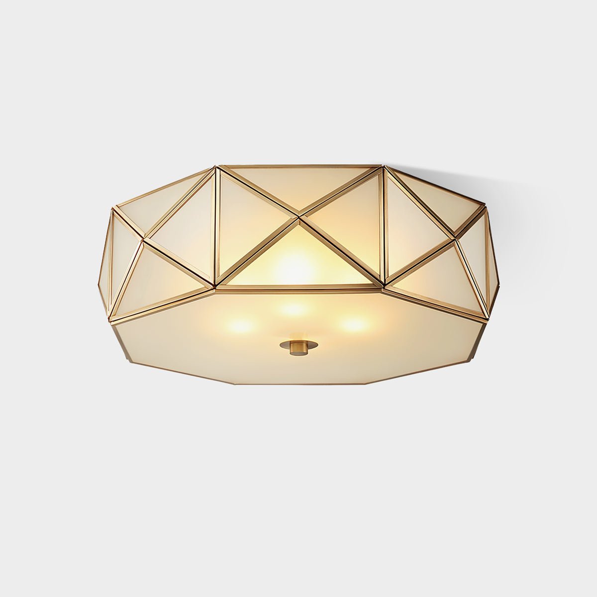 Celivise Geometrische messing glas vlakke plafondlamp