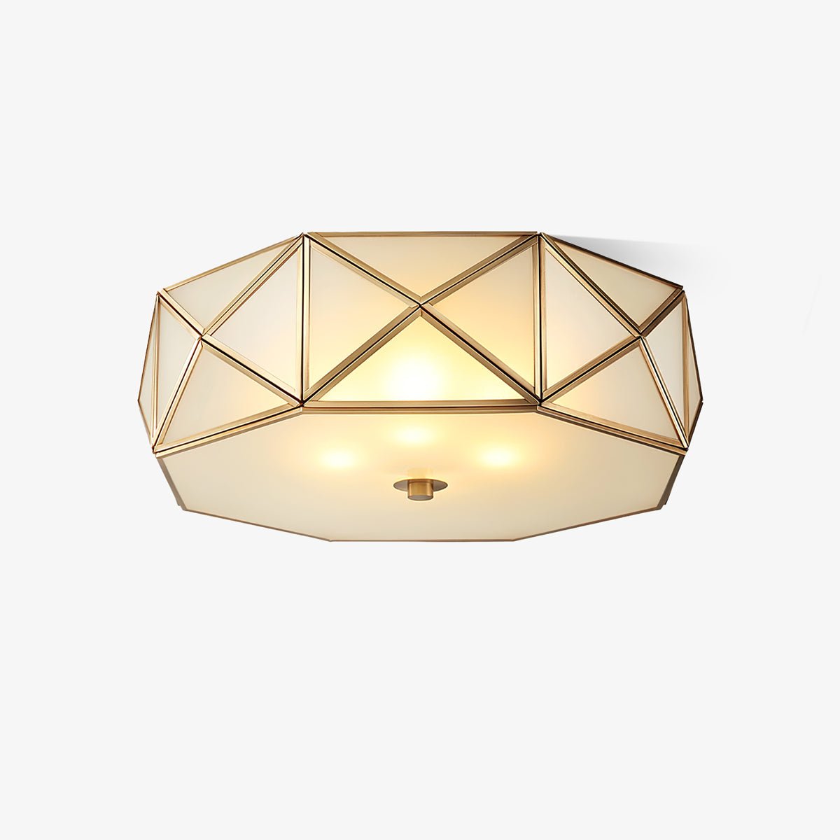 Celivise Geometrische messing glas vlakke plafondlamp