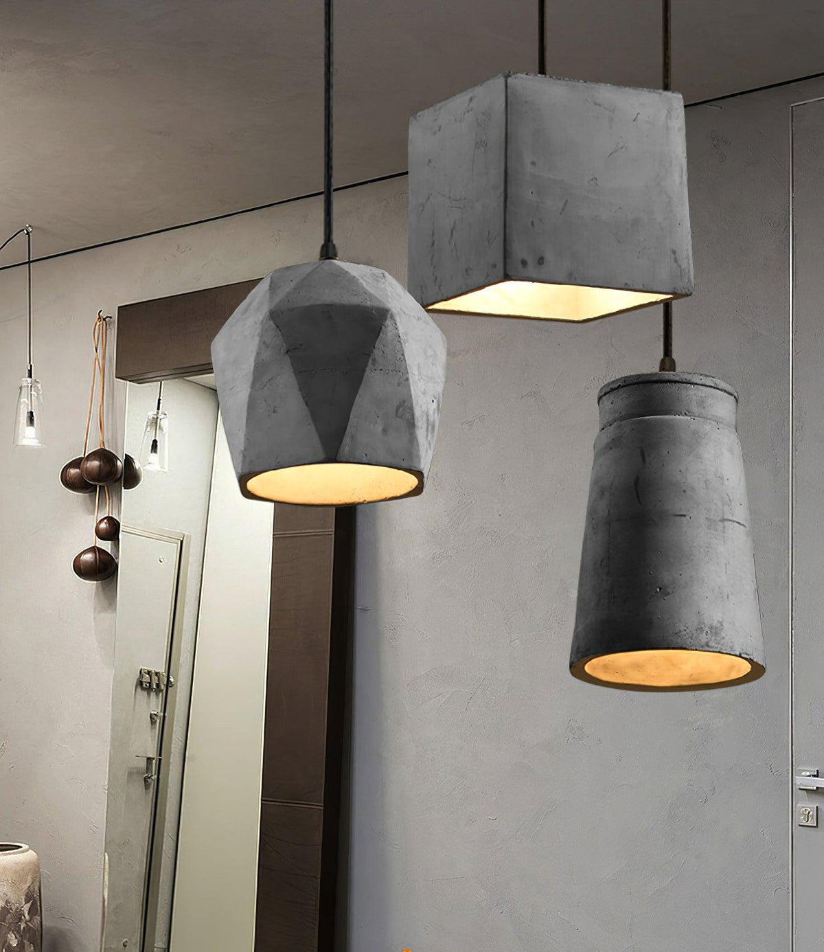 Geo industriële hanglamp van cement