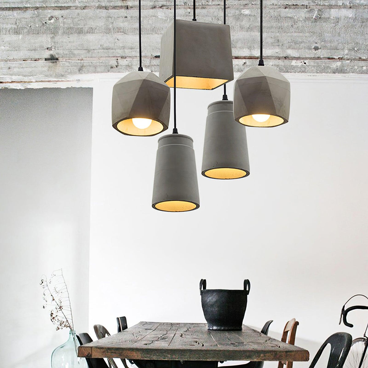 Geo industriële hanglamp van cement