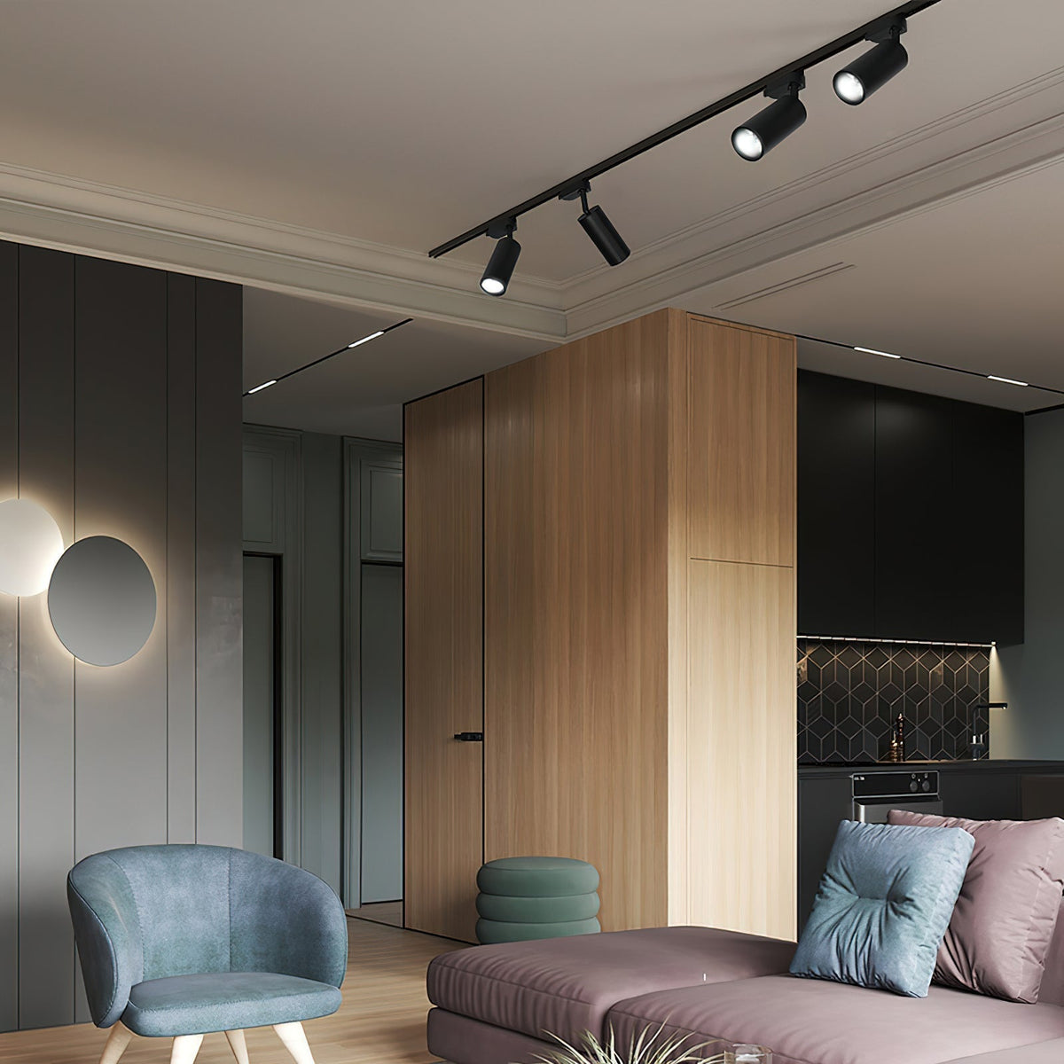 Bera Tracklight Gilded Cylindrical voor woonkamer