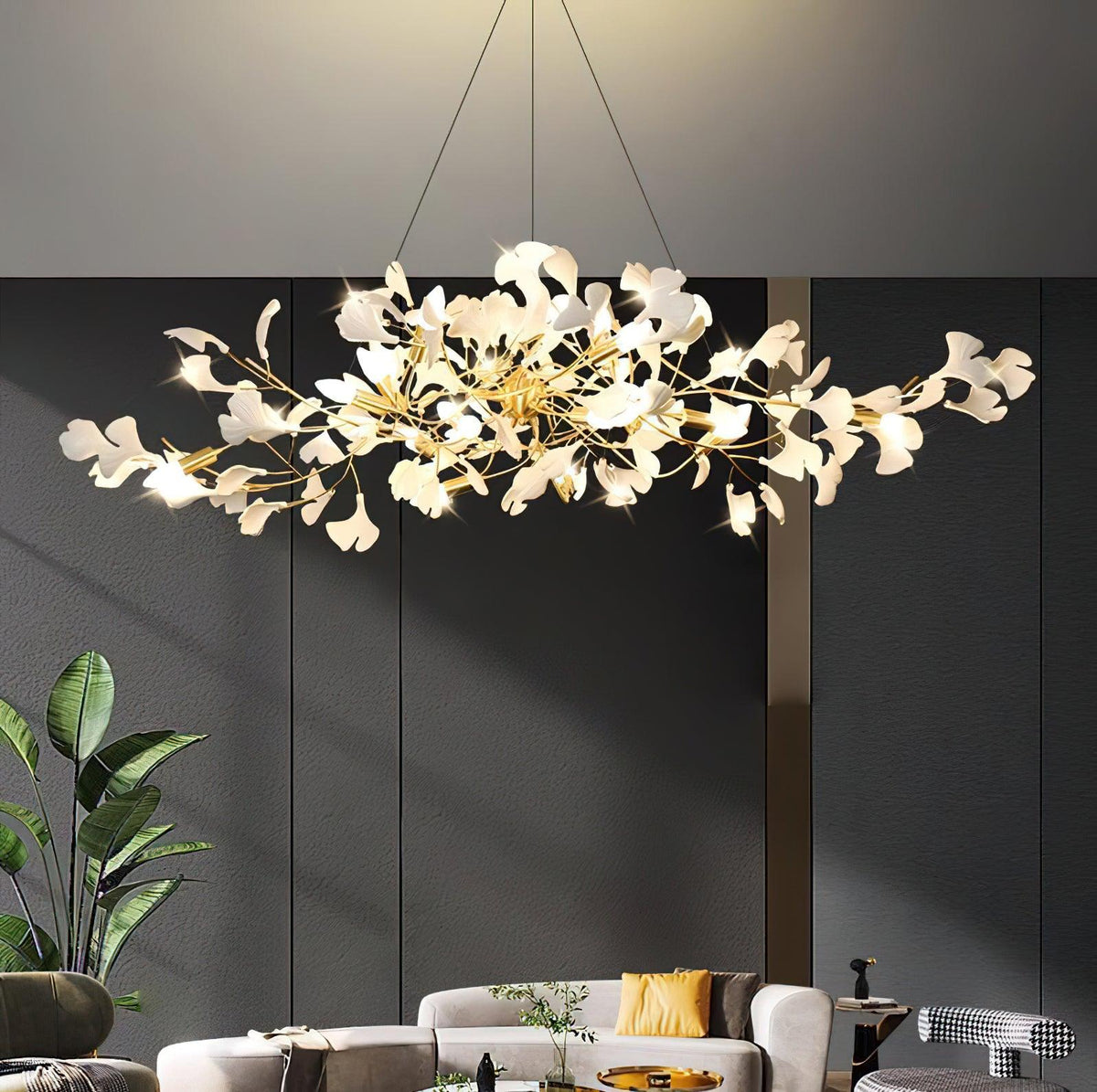 Dostix hanglamp Gingko keramische bladeren