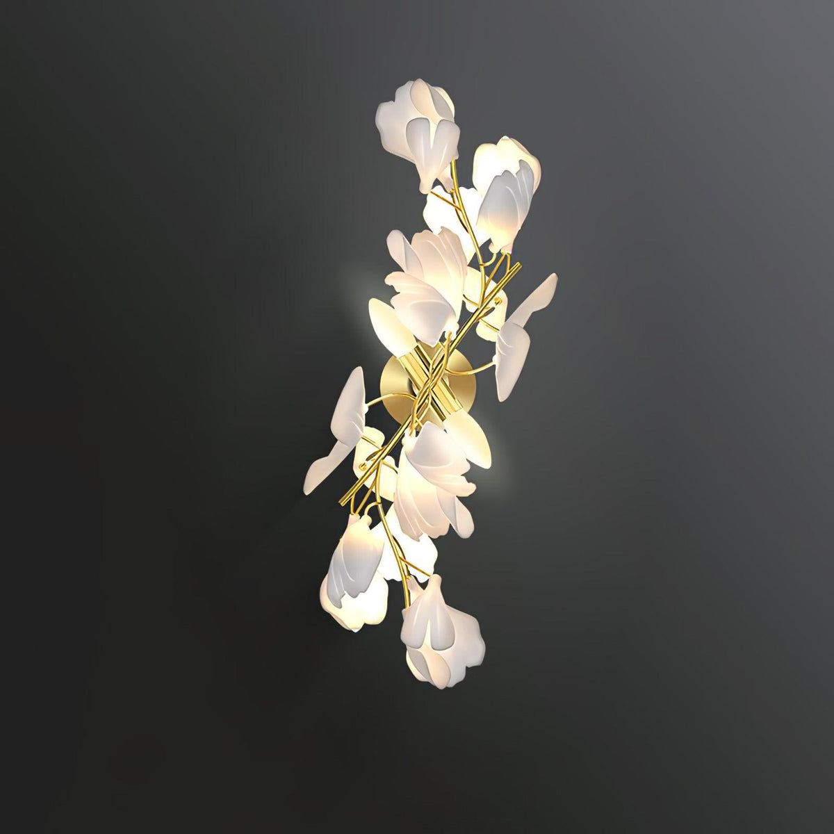 Solivaya wandlamp Gingko Flowers messing