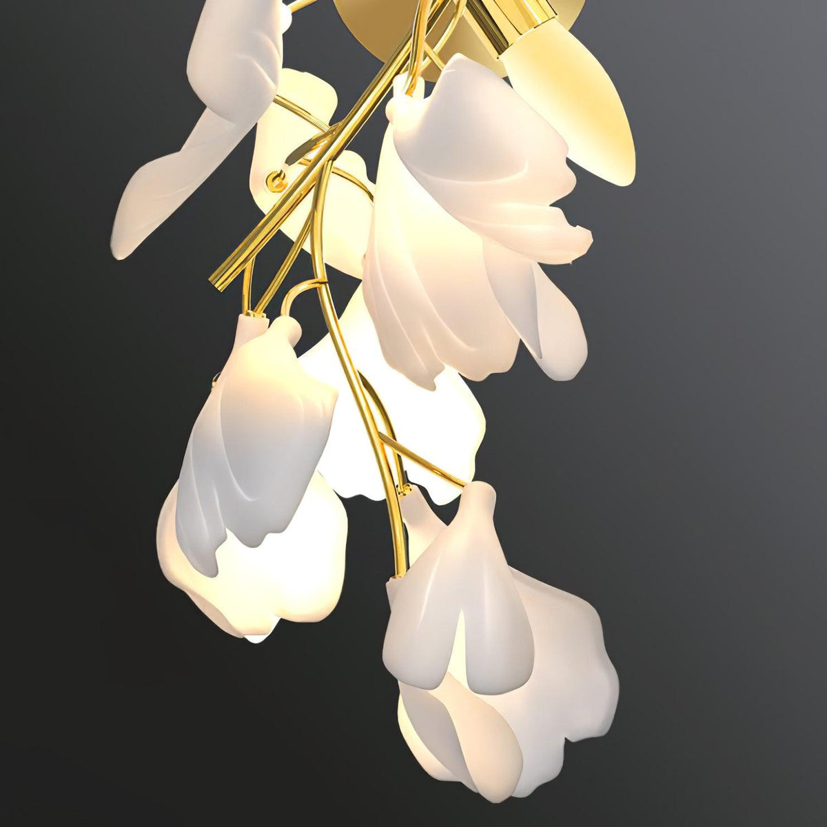 Solivaya wandlamp Gingko Flowers messing