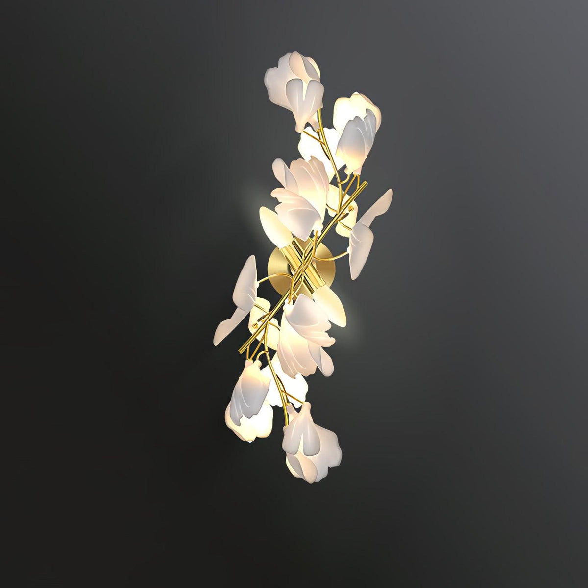 Solivaya wandlamp Gingko Flowers messing
