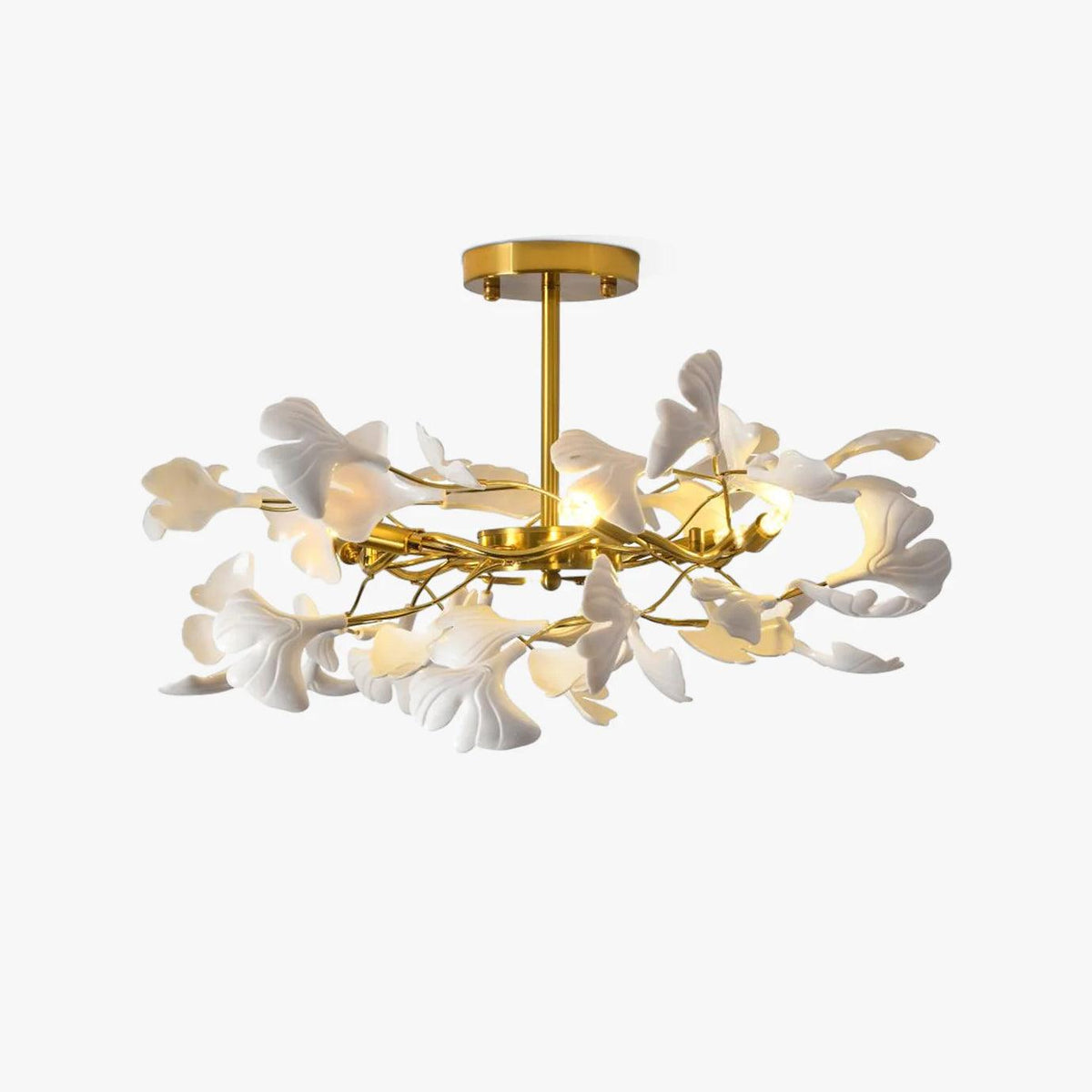 Auriora hanglamp Gingko Keramische Bladeren Goud