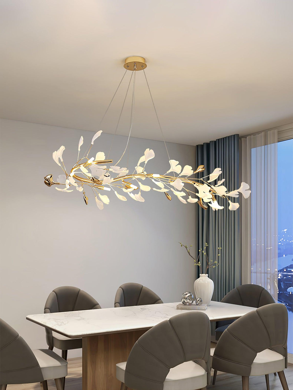 Vixu Postmodern luxe Gingko Ceramics Kroonluchter