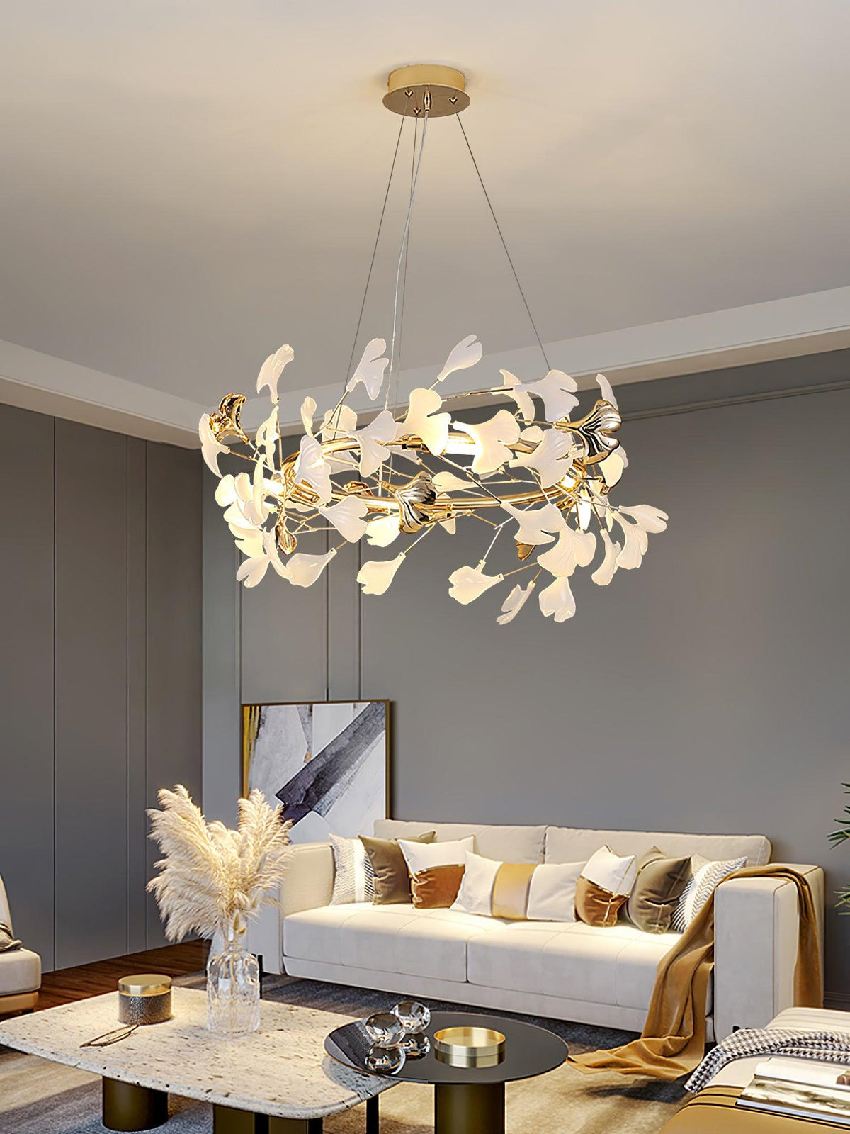 Vixu Postmodern luxe Gingko Ceramics Kroonluchter