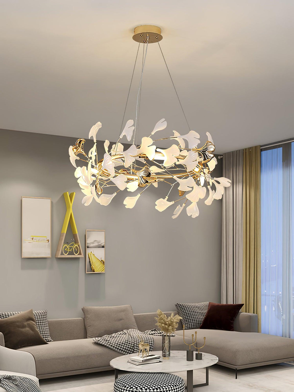 Vixu Postmodern luxe Gingko Ceramics Kroonluchter
