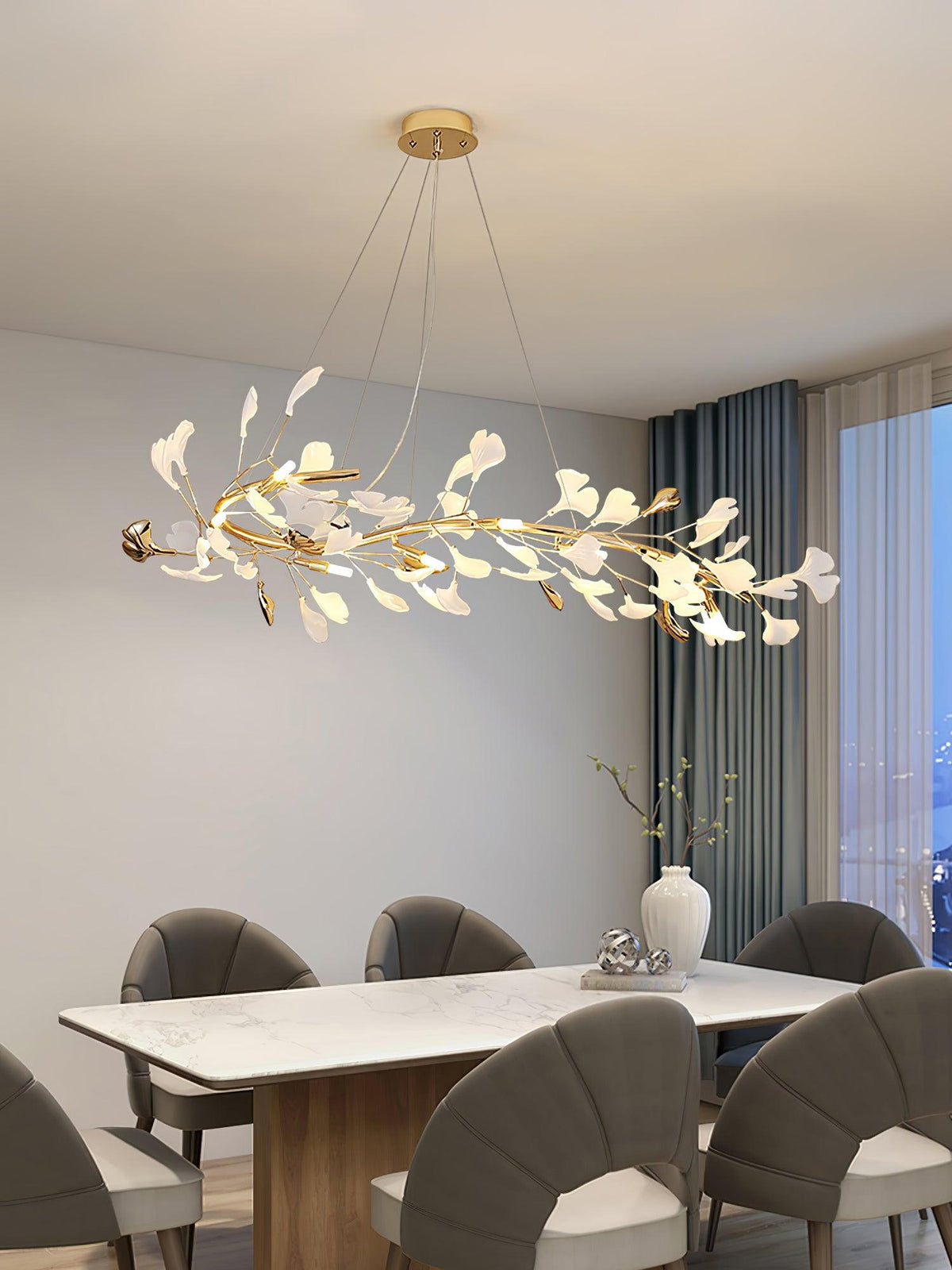 Vixu Postmodern luxe Gingko Ceramics Kroonluchter