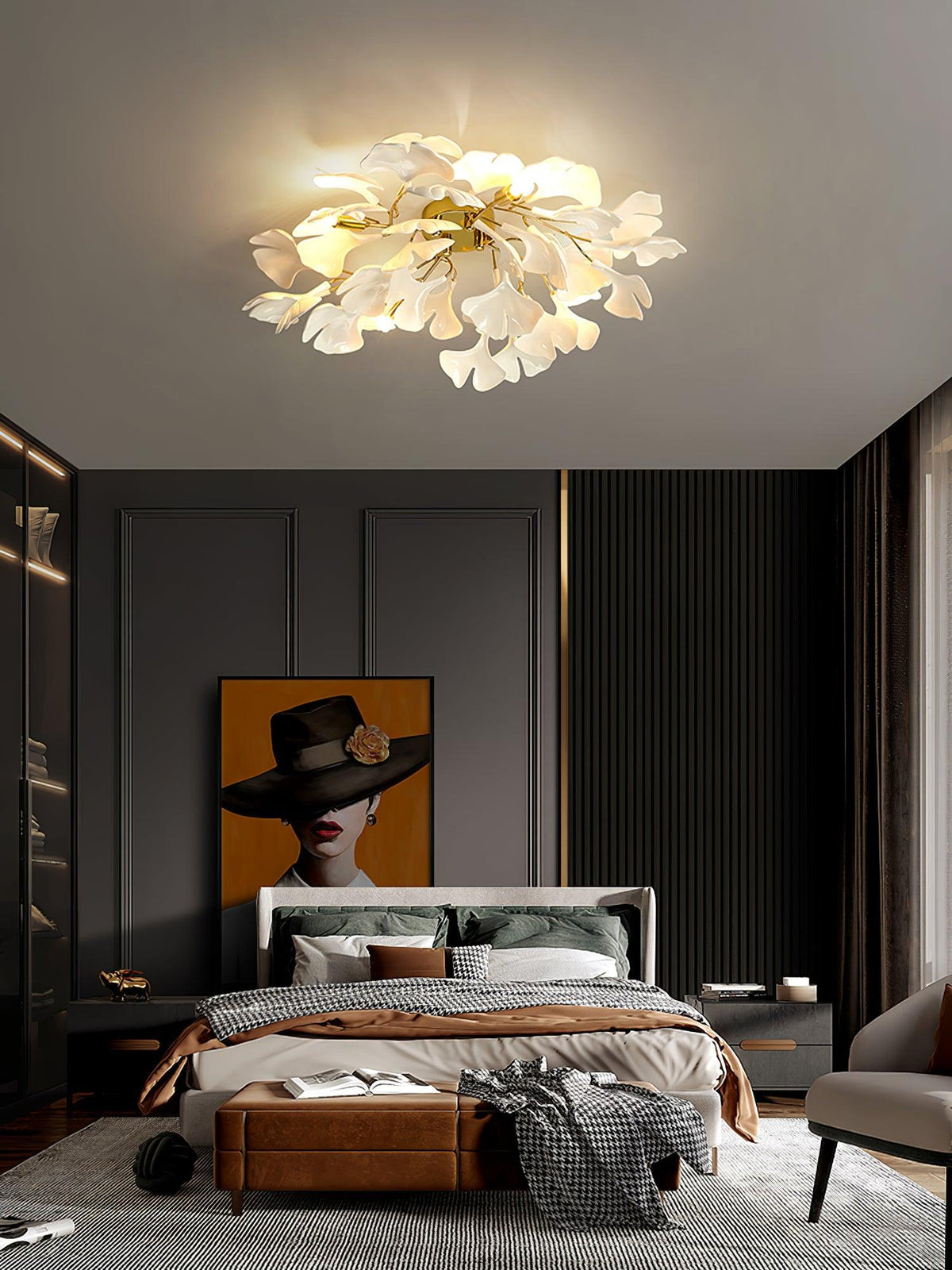 Callenne elegante plafondlamp met ginkgobladeren