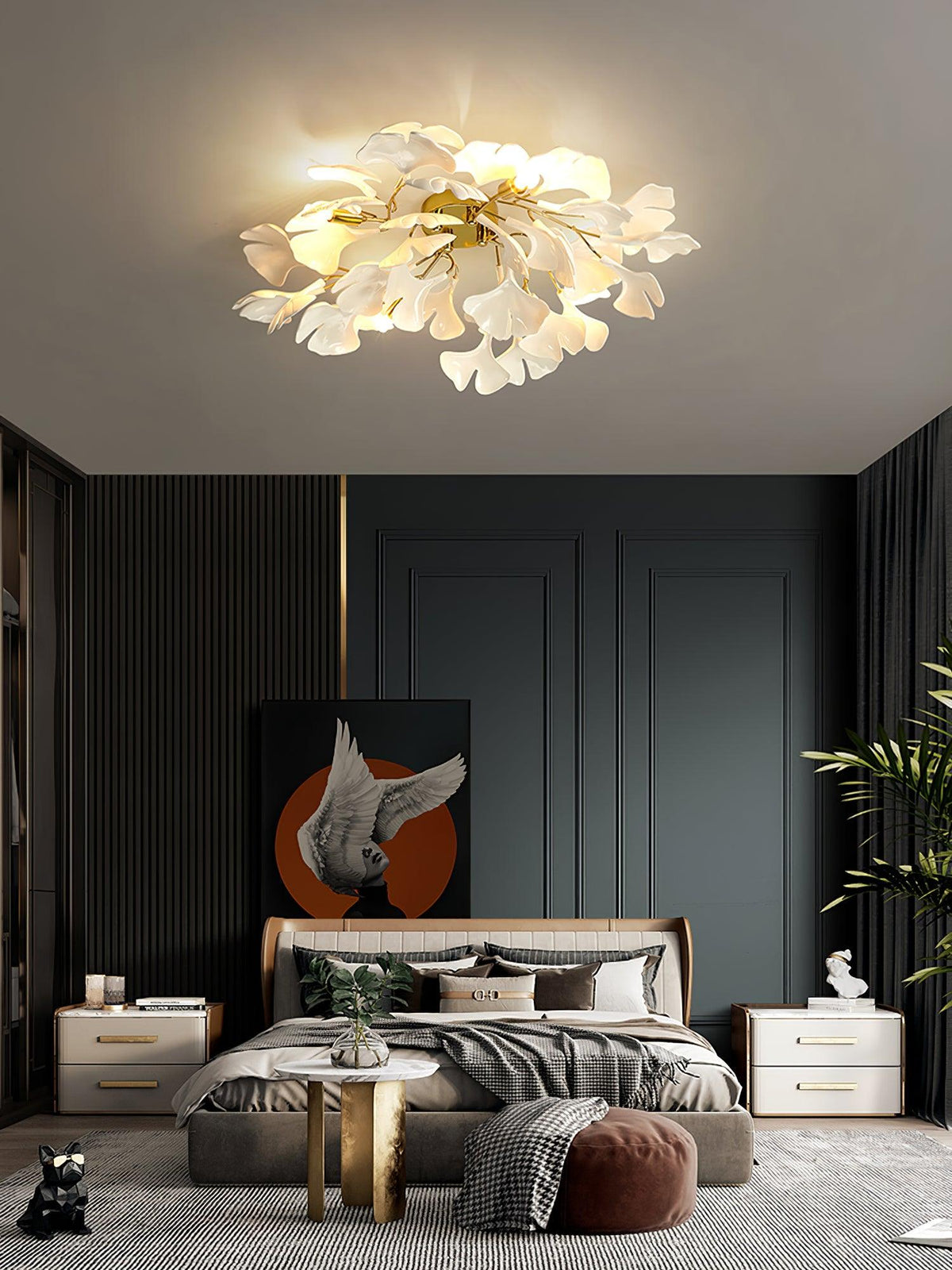 Callenne elegante plafondlamp met ginkgobladeren