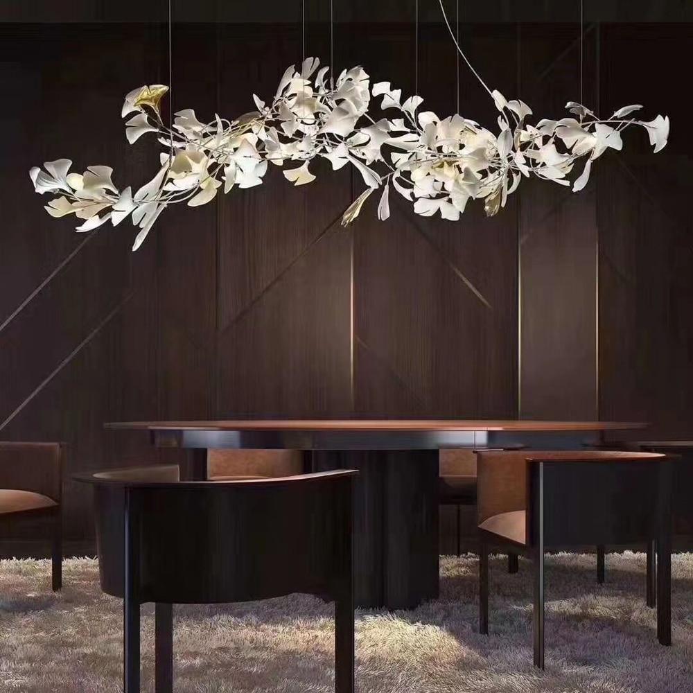 Calix Kroonluchter Frame Keramisch Gingko Bladkap Wit Goud Modern