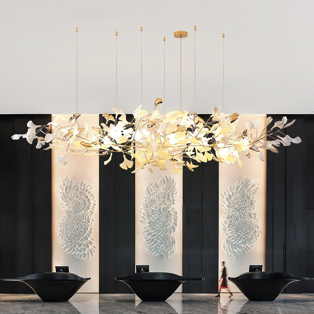 Sovell Postmodern luxe Ginkgo Cloud Ceramics Kroonluchter