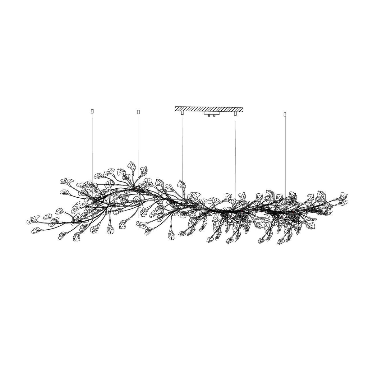 Calix Kroonluchter Frame Keramisch Gingko Bladkap Wit Goud Modern