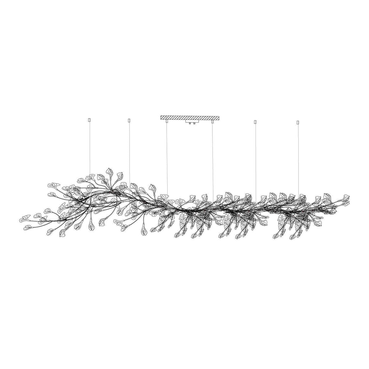 Calix Kroonluchter Frame Keramisch Gingko Bladkap Wit Goud Modern