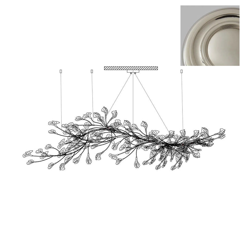 Calix Kroonluchter Frame Keramisch Gingko Bladkap Wit Goud Modern