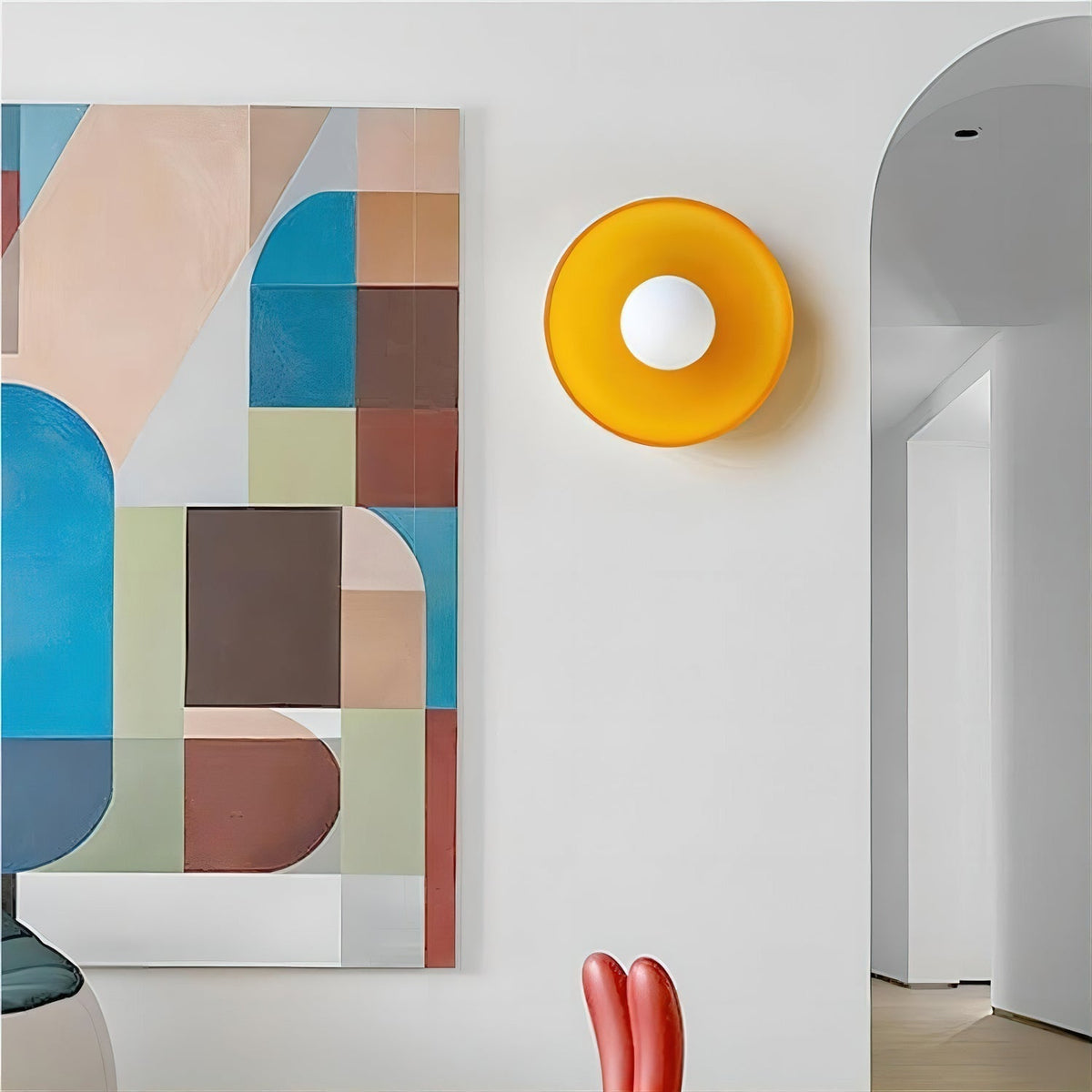 Diroxen plafondlamp oranje ring speels sculpturaal