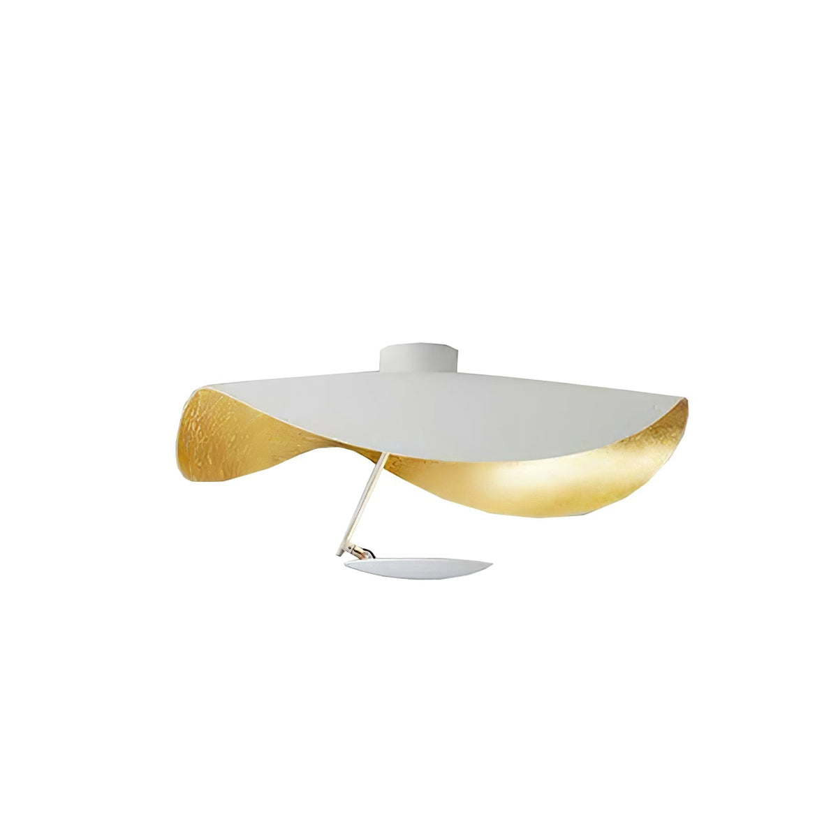 Solenena plafondlamp gebogen kap gouden binnenkant
