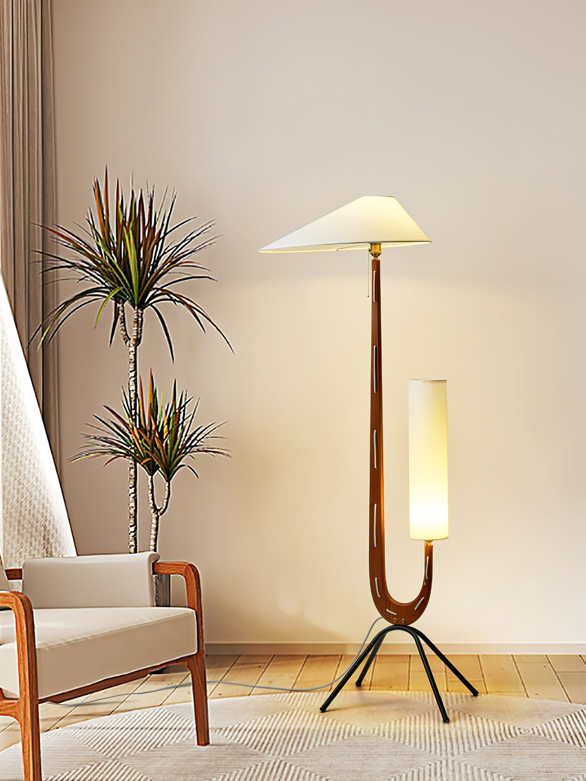 Novael vloerlamp van stof in Scandinavische stijl