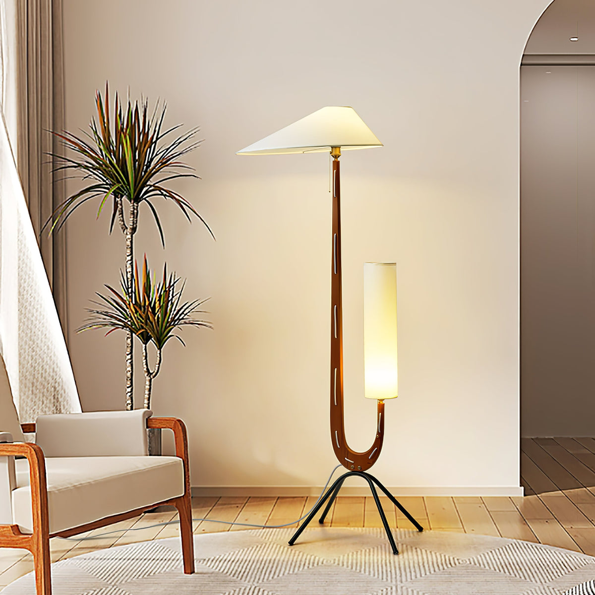 Novael vloerlamp van stof in Scandinavische stijl
