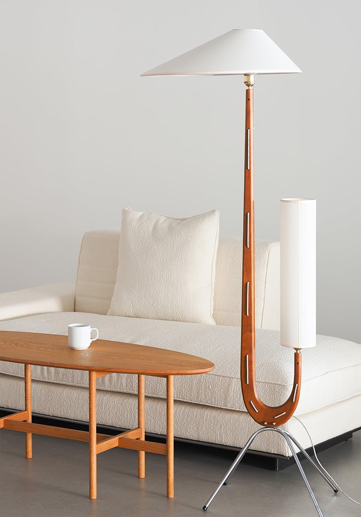 Novael vloerlamp van stof in Scandinavische stijl