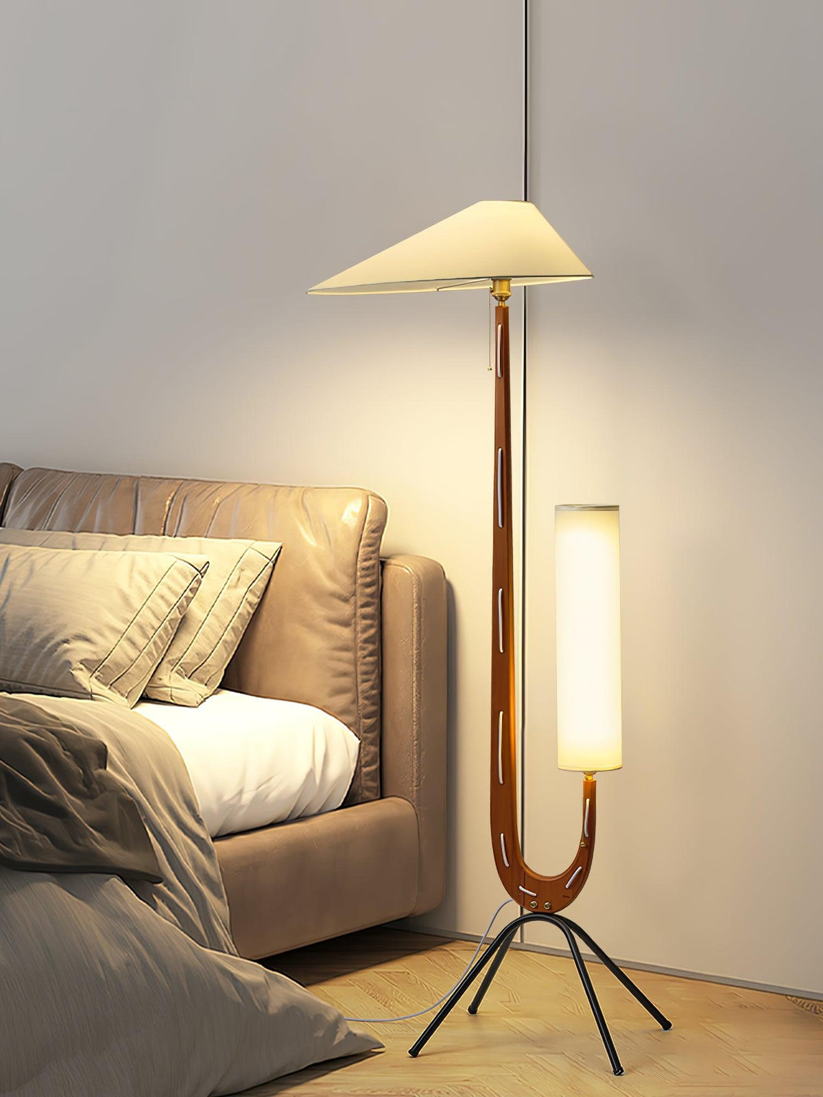 Novael vloerlamp van stof in Scandinavische stijl