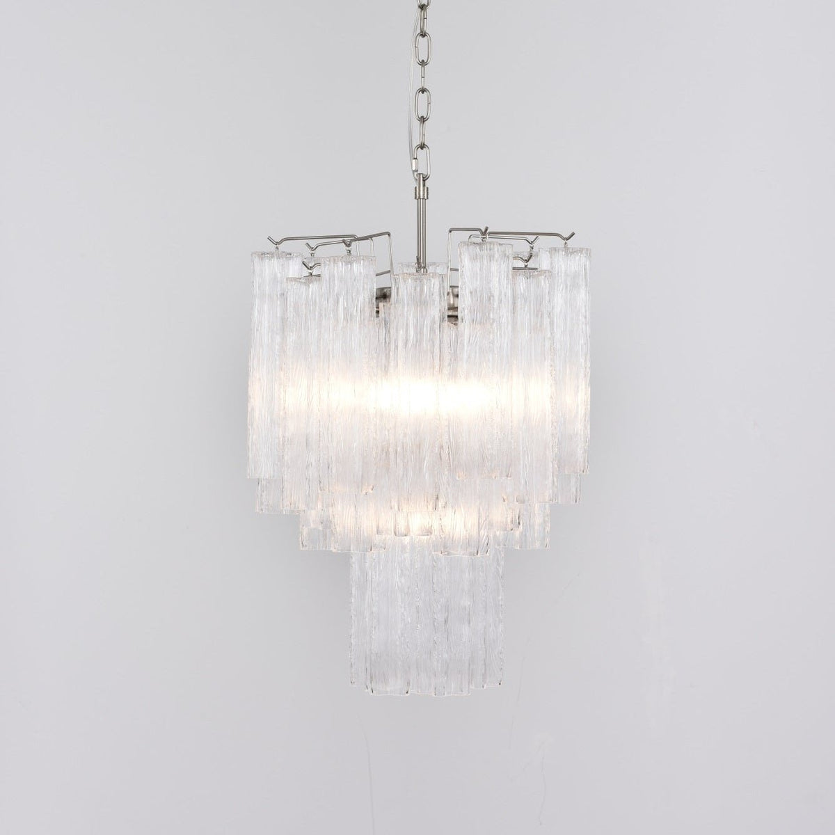 Celorora kroonluchter met heldere Murano-glasbuis, tiered modern
